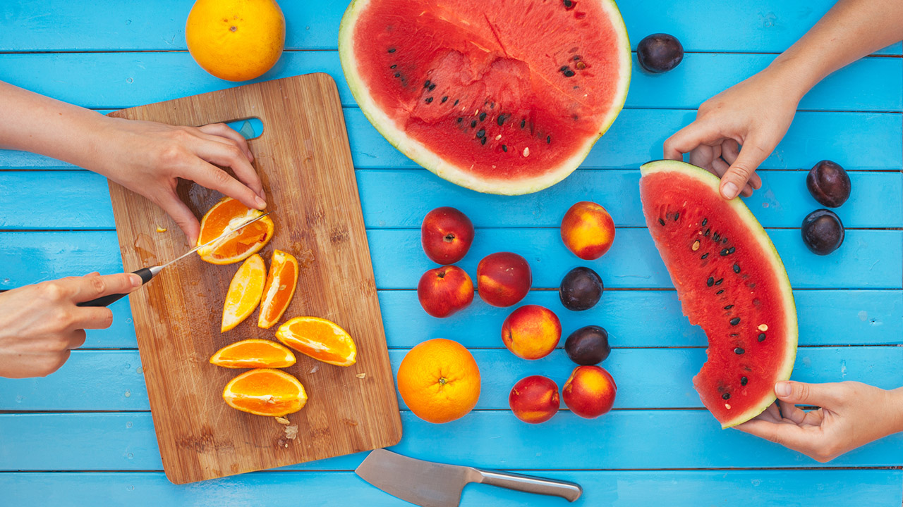 Cutting fruit